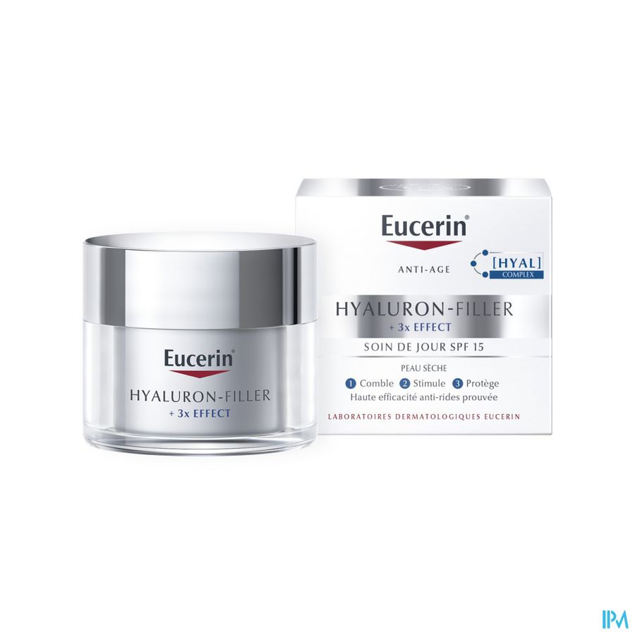 Hyaluron-Filler + 3x Effect Soin de Jour SPF 15 Peau Sèche Anti-Rides & Anti-Âge Pot 50ml
