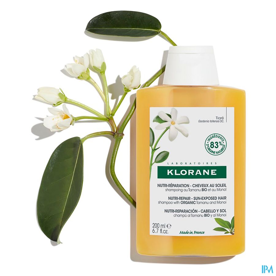 Klorane Shampoing nutritif après-soleil - Cheveux exposés au soleil - au Monoï & Tamanu BIO