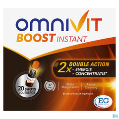 Omnivit Boost Instant 20fl - Vitamine Energie instantanée Concentration