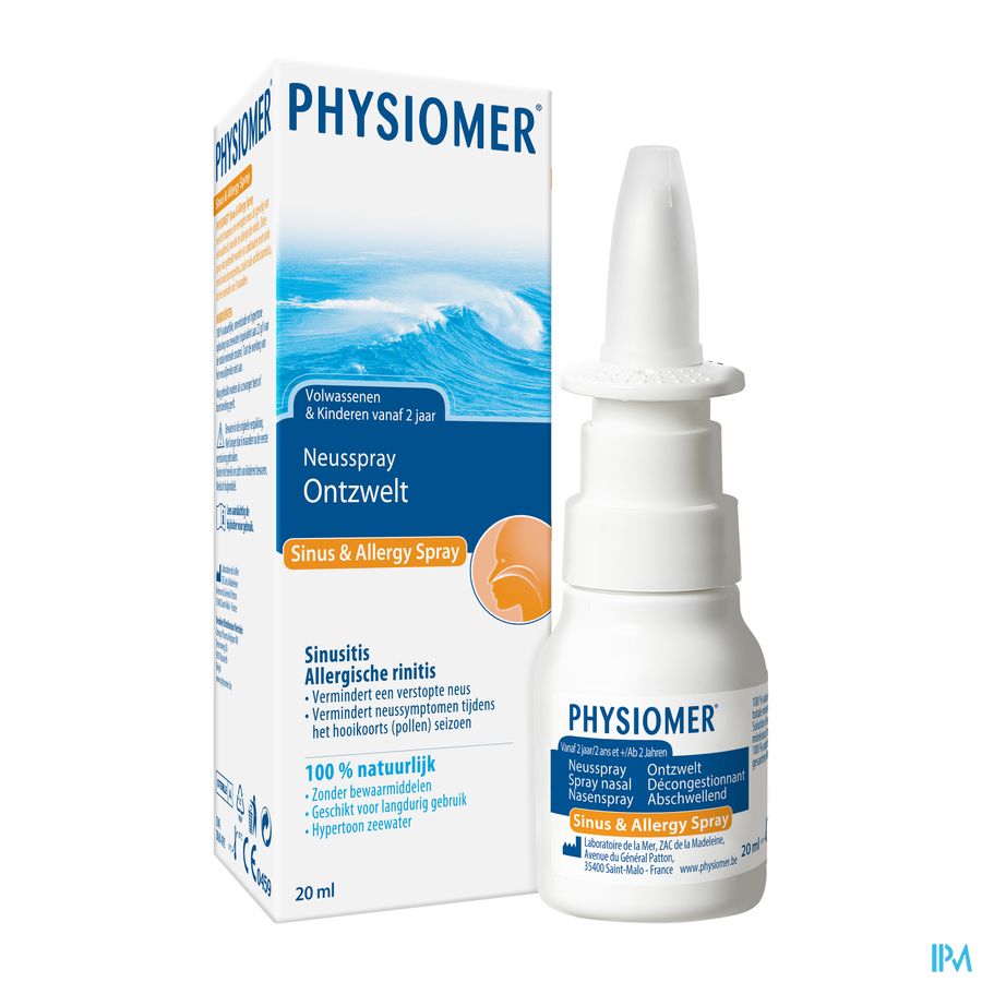 Physiomer® Sinus & Allergy Pocket Spray Nasal 20ml- Nez Bouché, Allergie, Pollen