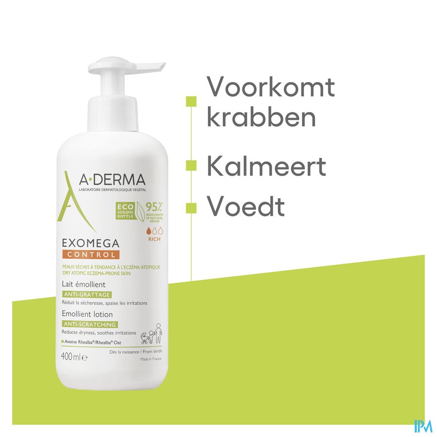 A-DERMA — EXOMEGA CONTROL — LAIT ÉMOLLIENT anti-grattage - Peaux sèches à tendance atopique