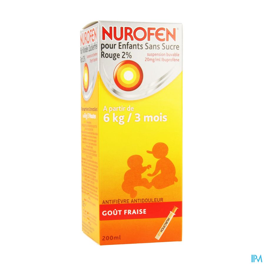 Nurofen Enfant Fraise Susp S/sucre 2% 200ml