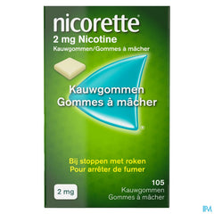 Nicorette® Classic Gomme à Mâcher — pour arrêter de fumer — 105 pièces, 2 mg de nicotine