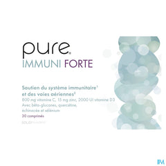 Pure Immuni Forte. Adultes. Vitamine C, D, Zinc, Selenium. Immunité. 30 comprimés.