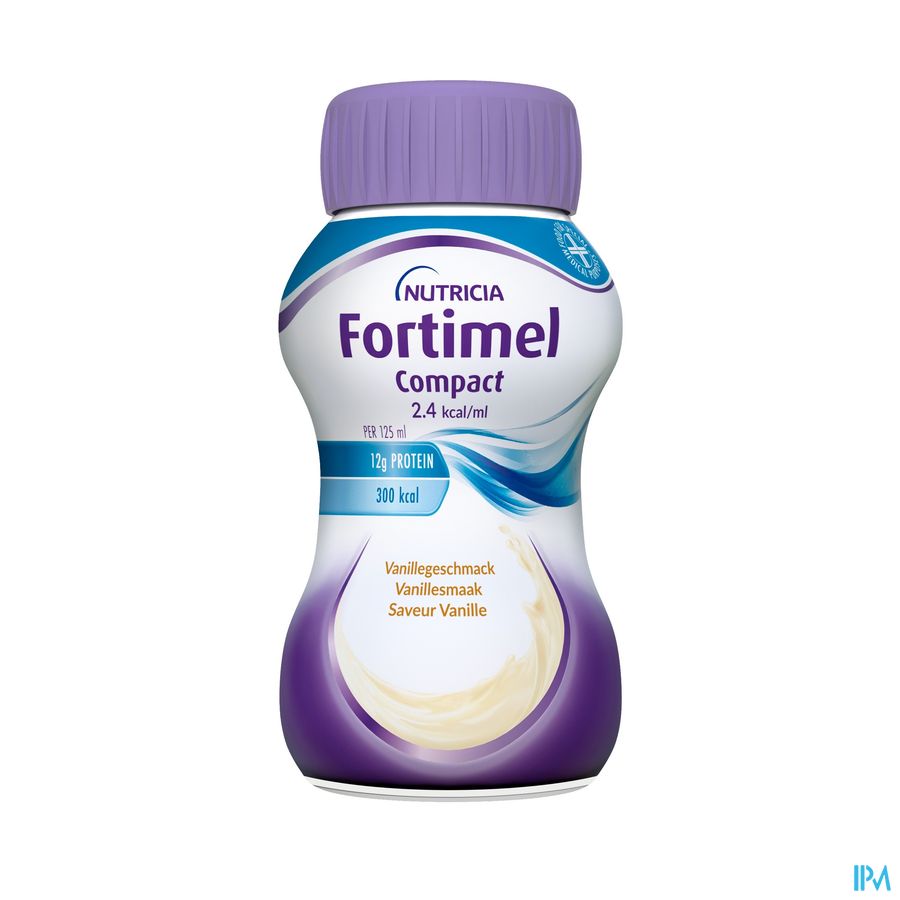 Fortimel Compact 2.4kcal Arôme Vanille Complément Nutritionnel Dénutrition Bouteilles 4x125ml