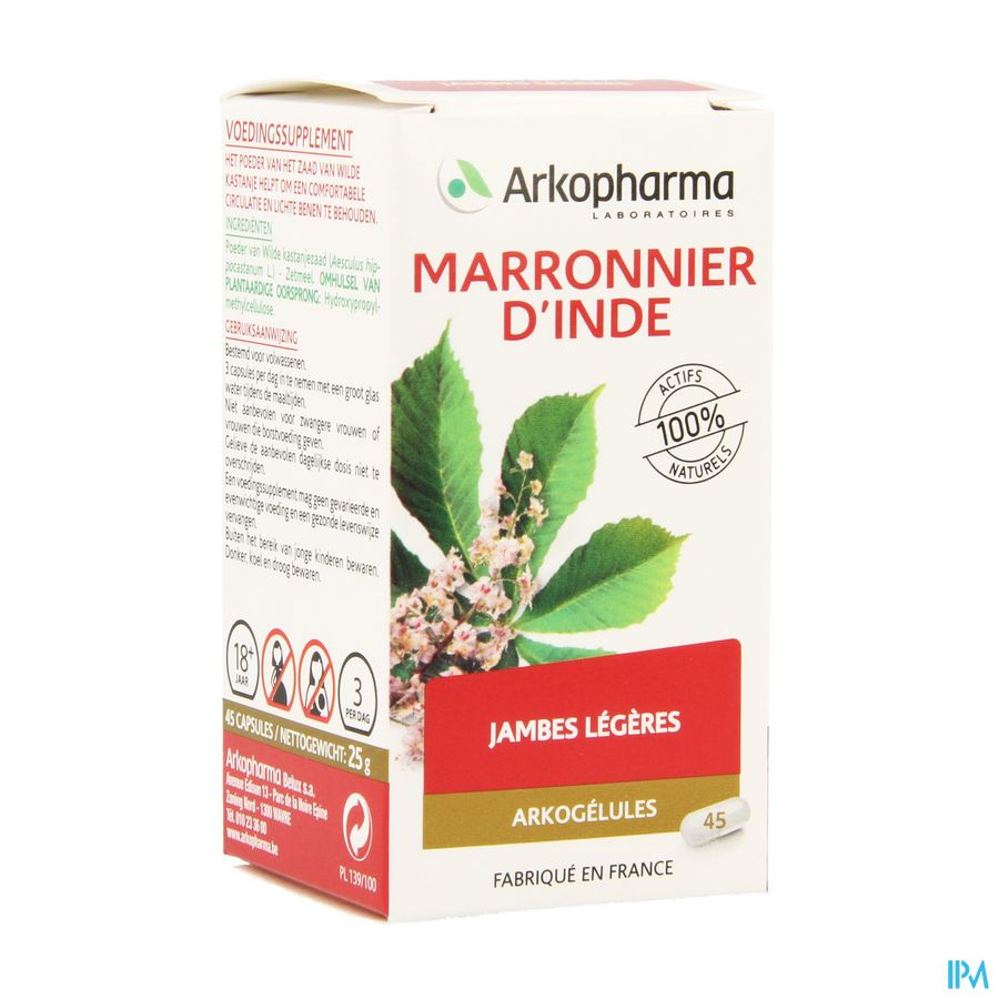 Arkopharma Arkogélules Marronnier D'Inde Confort veineux 45 Gélules Végétales