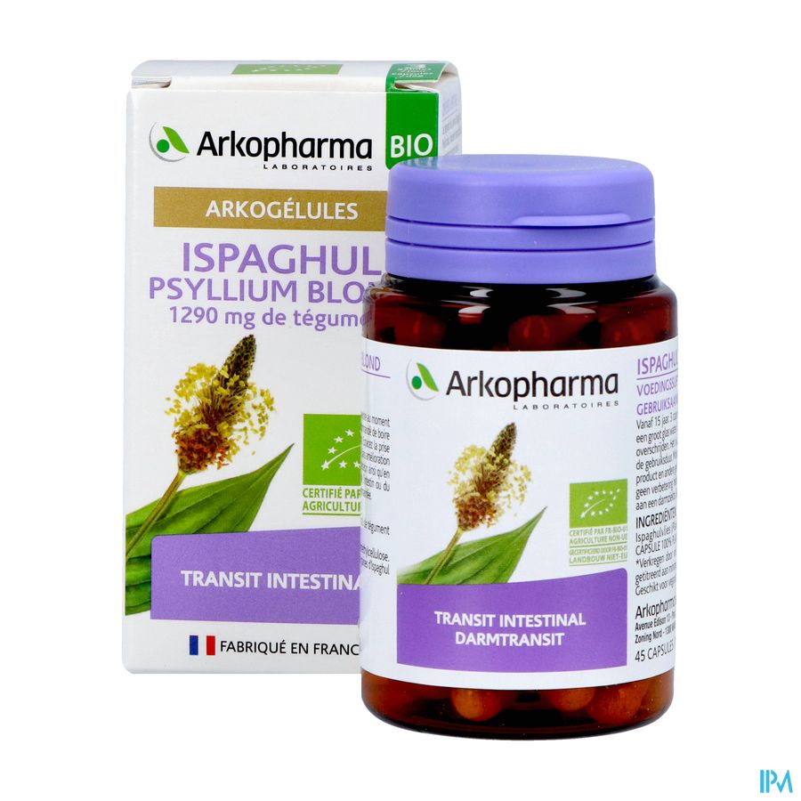 Arkogelules Ispaghul Psyllium Blond Bio Caps 45