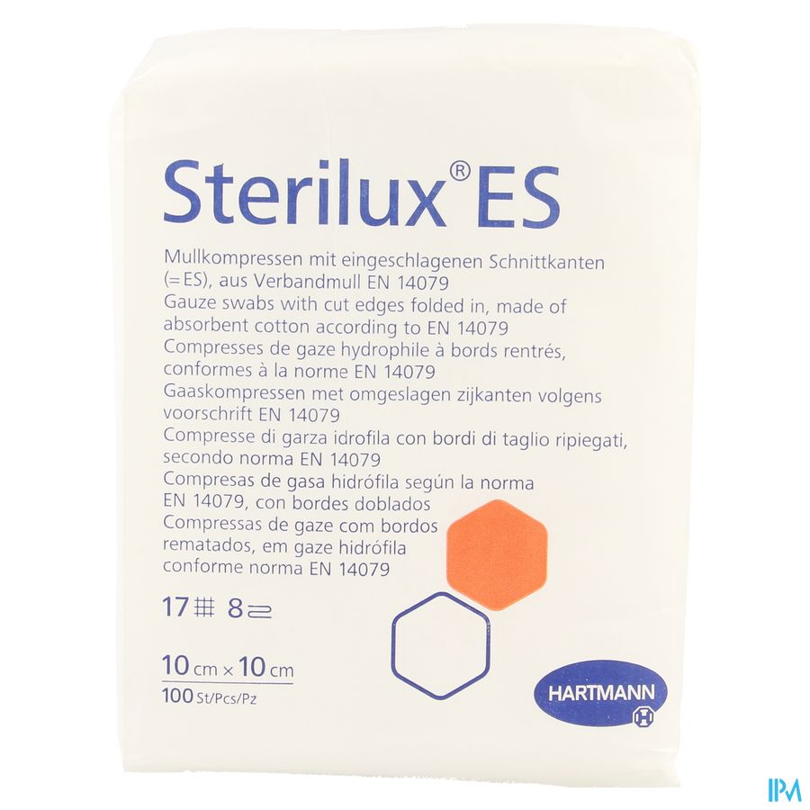 Sterilux Es 10x10cm 8pl.nst. 100 P/s