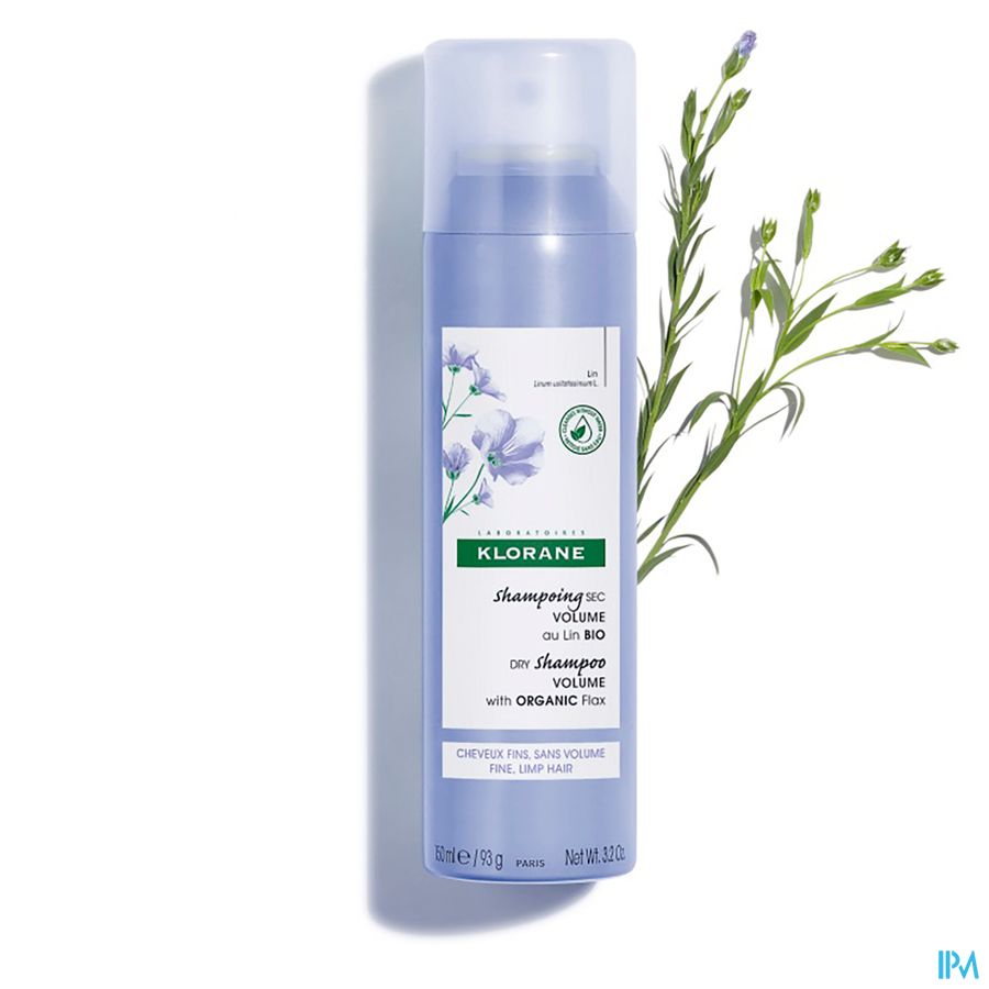Klorane - Shampoing sec Volume au Lin BIO - Cheveux fins, sans volume