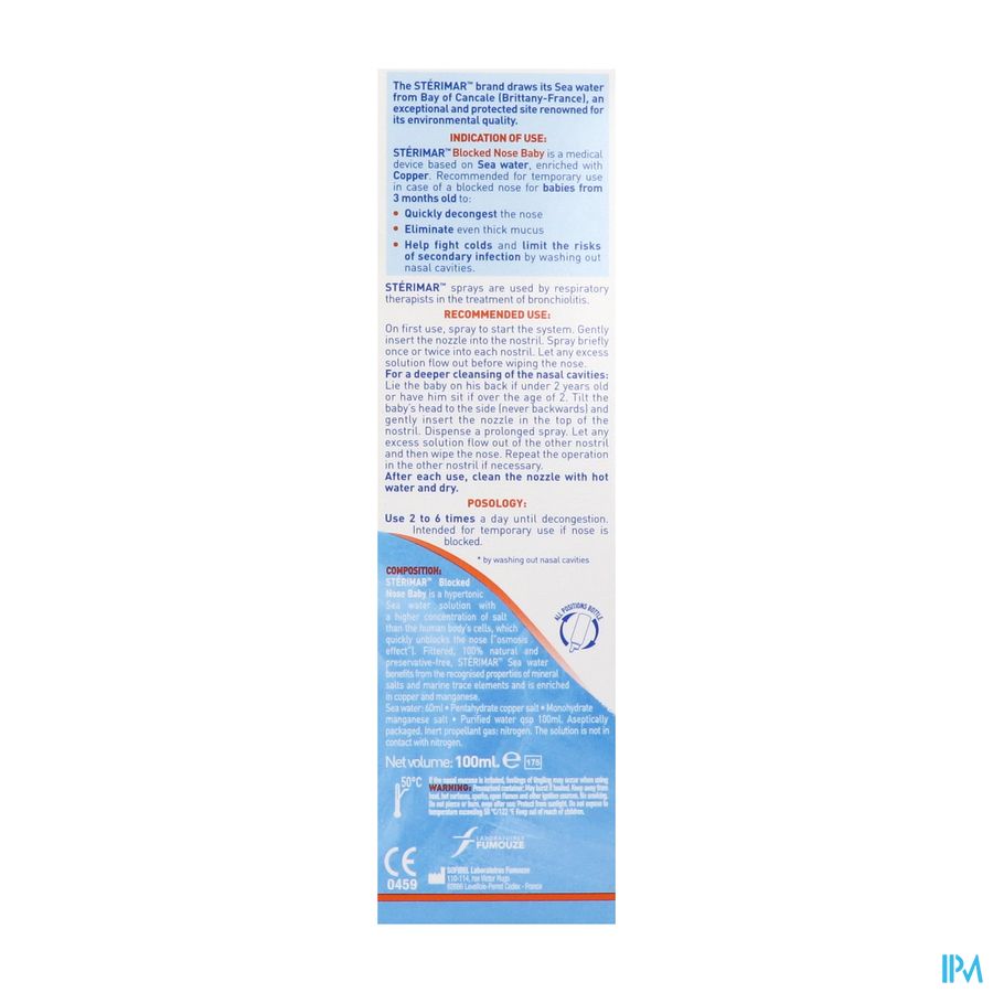 Sterimar Bebe Hypertonique Spray Nasal 100ml