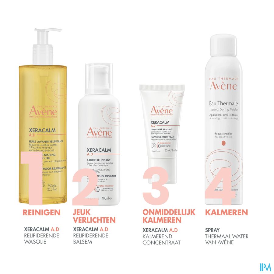 Avène XeraCalm A.D Huile lavante relipidante Peaux Très Sèches Eczéma Atopique 400ml