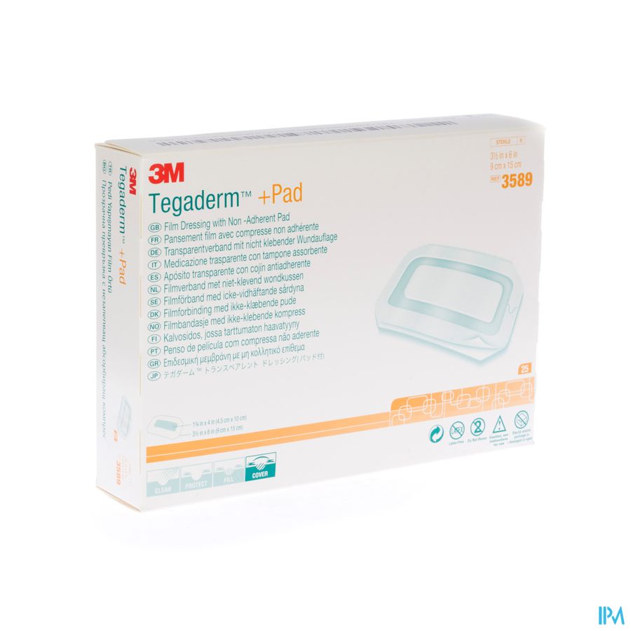 Tegaderm + Pad 3m Transp Steril 9cmx15cm 25 3589