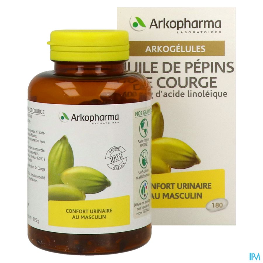 Arkogelules Huile De Pepins De Courge Caps 180