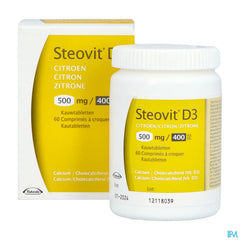 Steovit Forte Citron 500mg/400 U.I. Calcium & Vit D - 60 comprimés à croquer