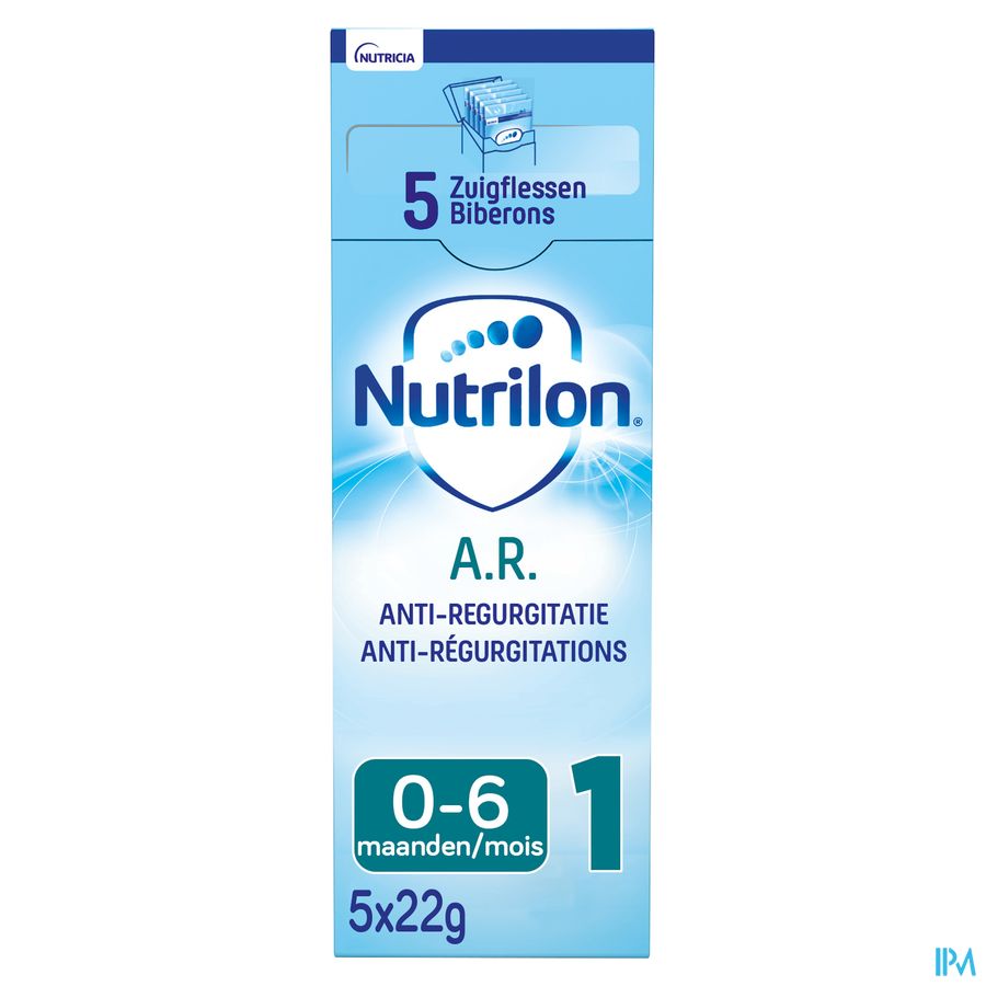 Nutrilon AR 1 | En cas de régurgitations | Lait Bébé 0-6 mois  | Lait en Poudre pour Biberon | Sachets 5x23g