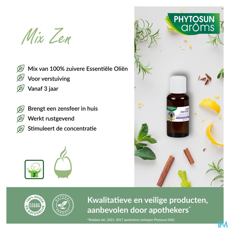 Phytosun® Mélange D’Huiles Essentielles – Zenitude – 30 ml – Relaxation & Détente