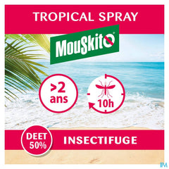 Mouskito Tropical Spray 100 ml - Anti-Moustiques, Mouches, Tiques - Zones Tropicales - DEET 50%