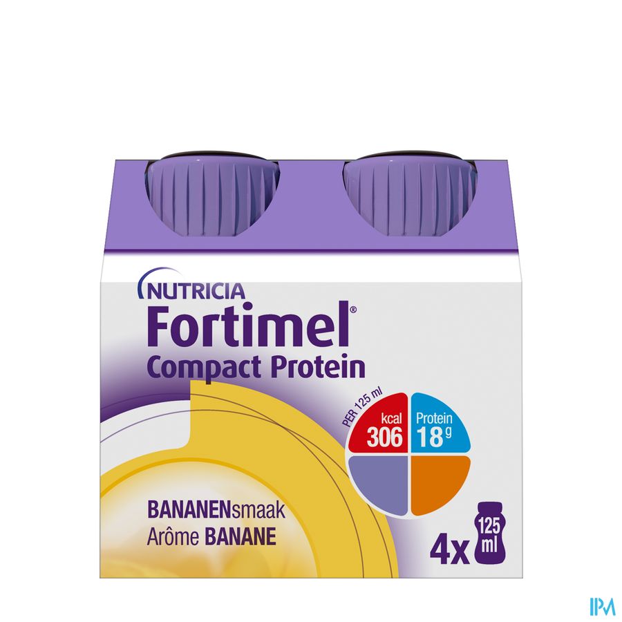 Fortimel Compact Protein Goût Banane Bouteilles 4x125 ml