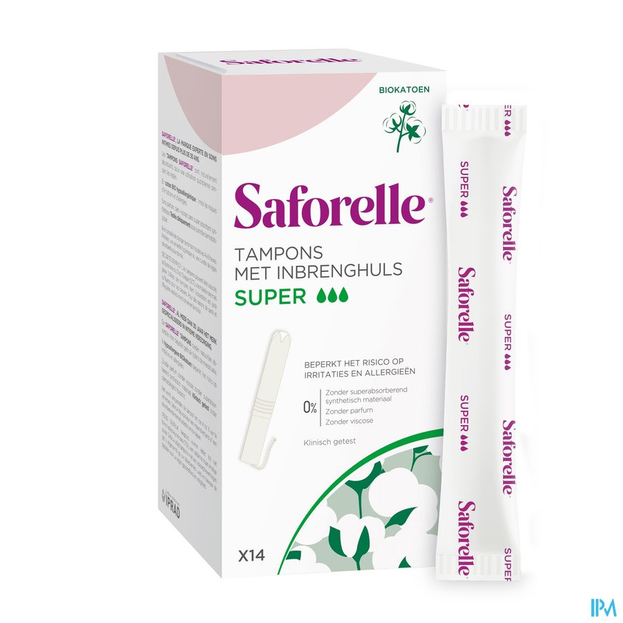 Saforelle Coton Protect Tampons Applicat. Super 14