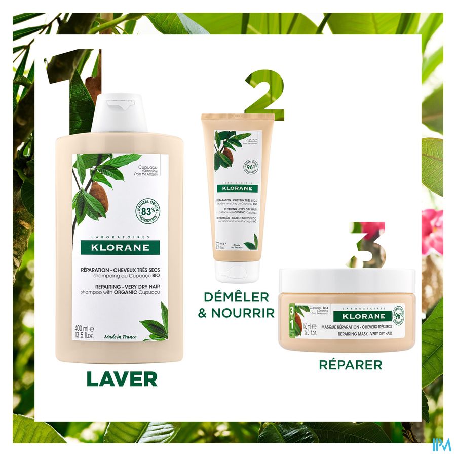 Klorane - Shampoing Réparation au Cupuaçu BIO - Cheveux très secs