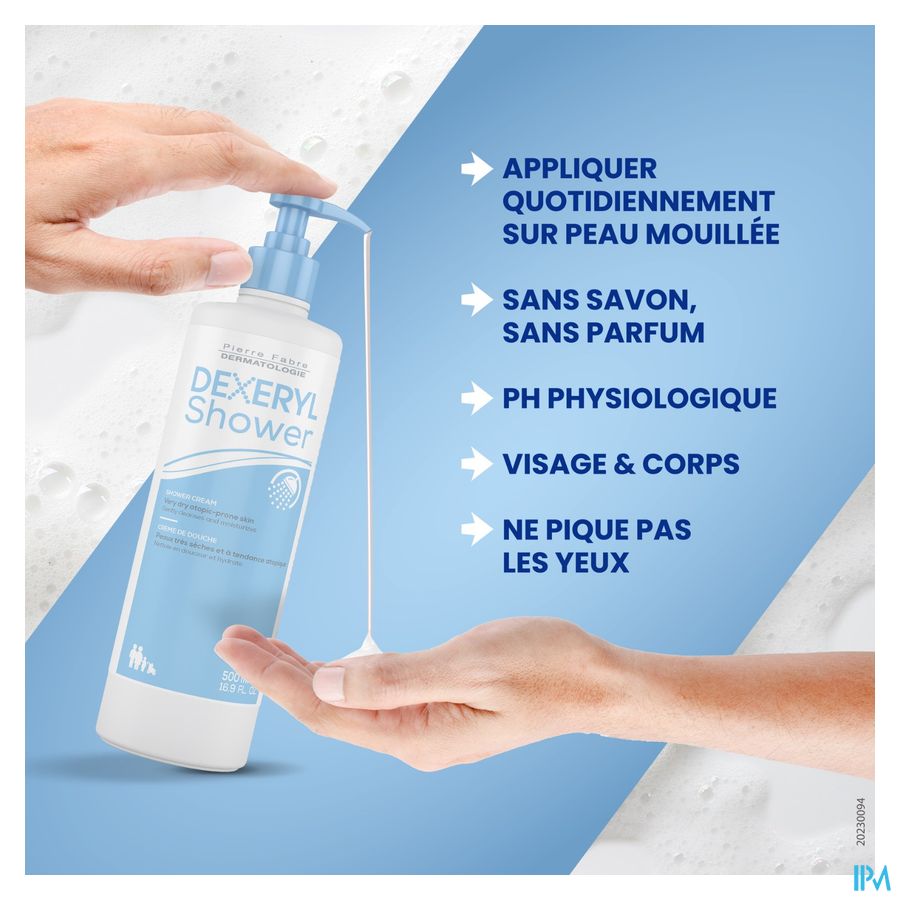 DEXERYL SHOWER Crème de douche 500 ML Hygiène peau sèche et à tendance atopique