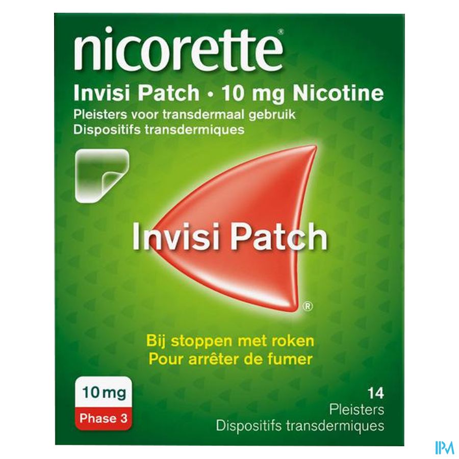 Nicorette® Invisi Patch — pour arrêter de fumer — 14 pièces, 10 mg de nicotine