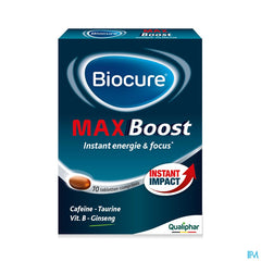 Biocure MAX Energie instantanée, concentration, vitamine - 10 comprimés