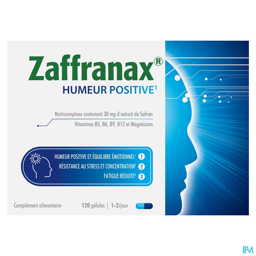 Zaffranax® Bien-être Mental 120 Gélules - Stress (4), Fatigue (3), Émotionnel (1)