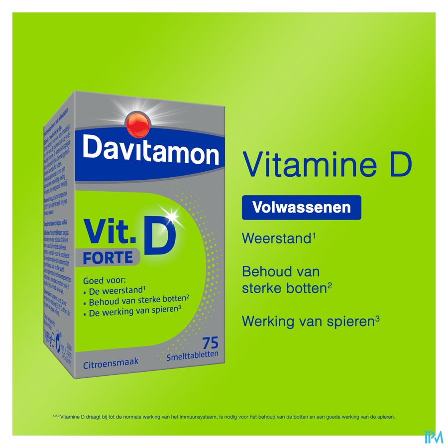 Davitamon® Vitamine D Forte Comprimé Fondant Goût Citron: Immunité, Os, Muscles