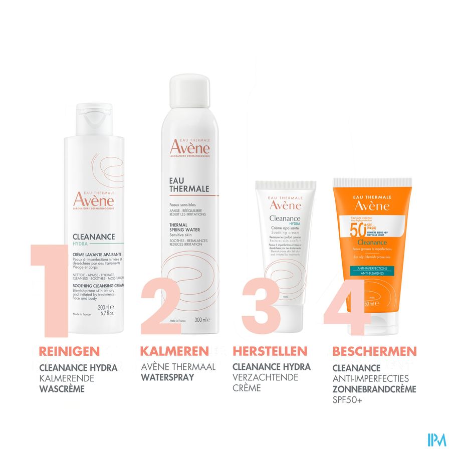 Eau Thermale Avène CLEANANCE HYDRA Crème lavante apaisante - Peaux à imperfections irritées et desséchées par des traitements - Visage et Corps