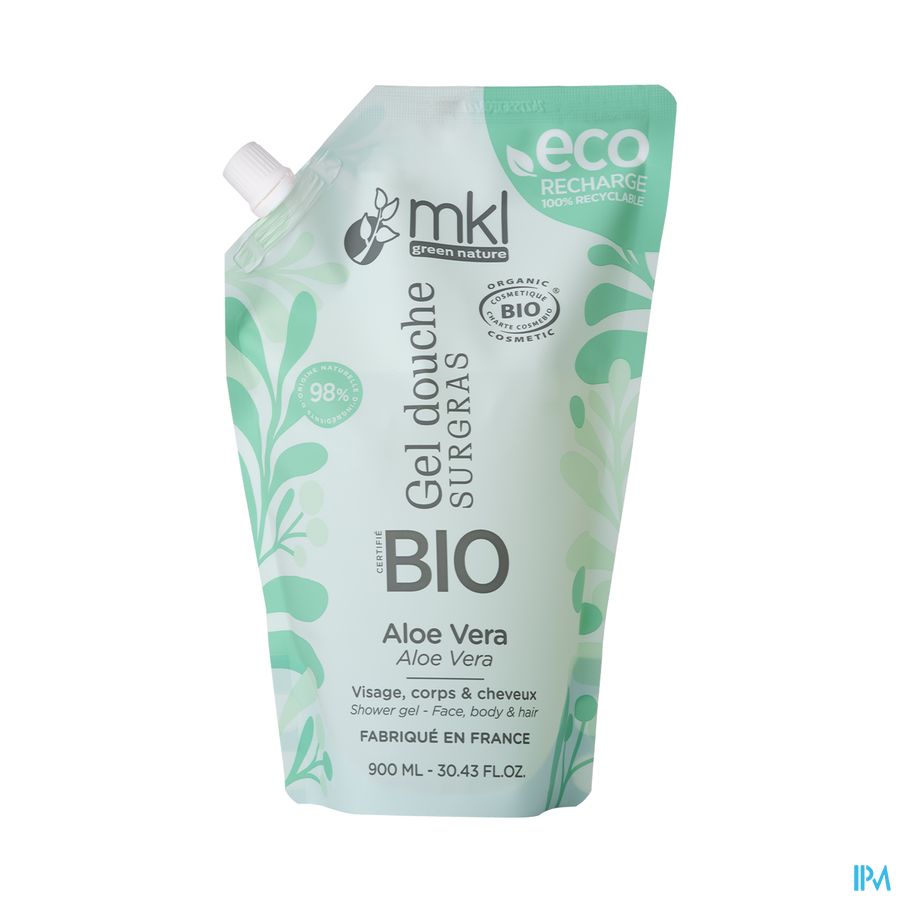 Mkl Gel Douche Bio Aloe Vera Recharge 900ml