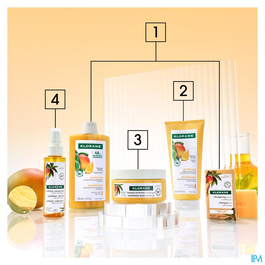 Klorane - Huile à la Mangue – Nutrition - Cheveux secs