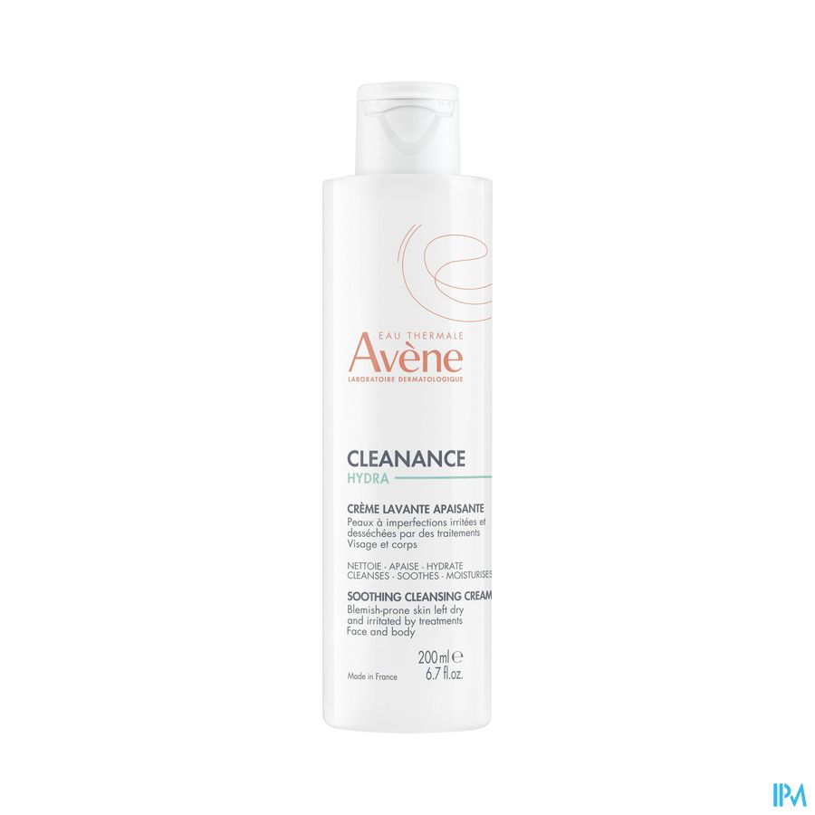 Eau Thermale Avène CLEANANCE HYDRA Crème lavante apaisante - Peaux à imperfections irritées et desséchées par des traitements - Visage et Corps