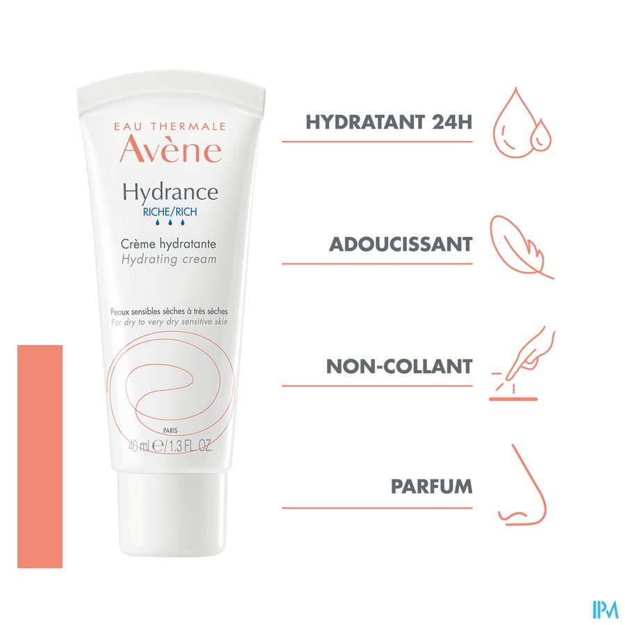 Avène Hydrance riche Crème hydratante Peau sensible 40ml