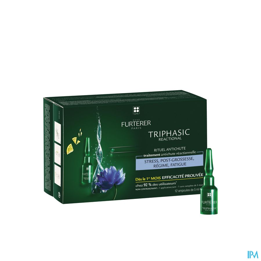René Furterer - TRIPHASIC REACTIONAL Traitement antichute réactionnelle - Solution chute de cheveux  soin expert stimulant la croissance capillaire