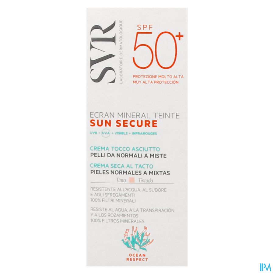 Svr Sun Secure Mineral Tein.peau Normal Spf50+60ml