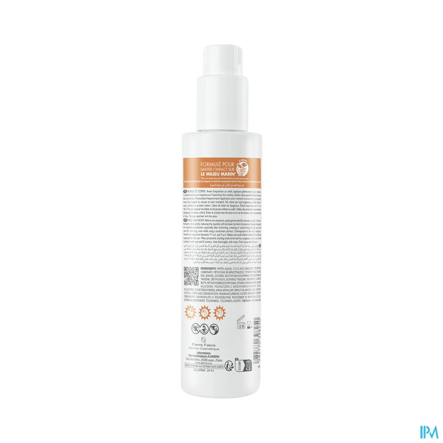 A-DERMA Spray solaire invisible SPF50+ PROTECT
