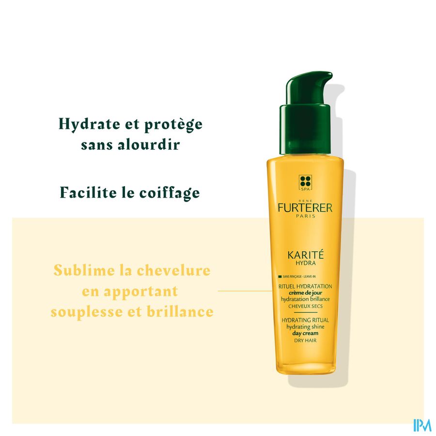 René Furterer - Crème de jour hydratation brillance - Soin hydratant à l'huile de karité - KARITE HYDRA