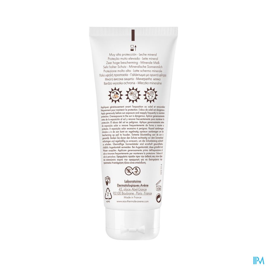 Eau Thermale Avène - Lait minéral SPF50+ Soins solaires MINERAUX