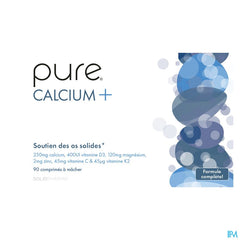 Pure Calcium + Synergistes de Calcium 90 comprimés à mâcher formule pour les os