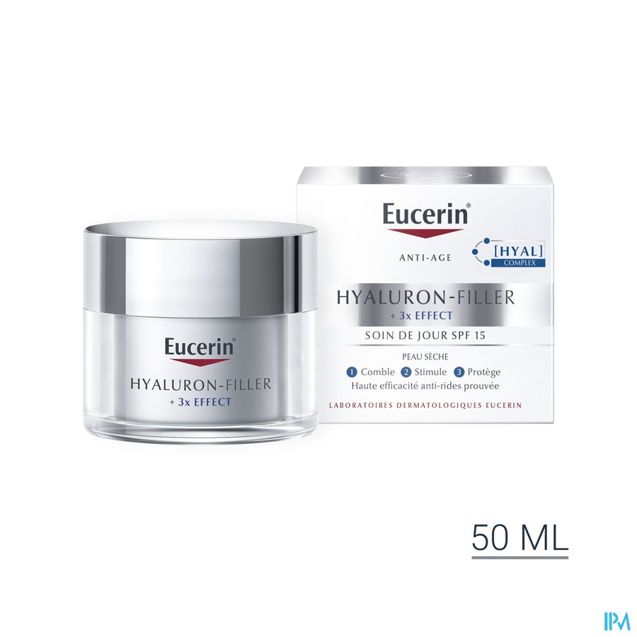 Hyaluron-Filler + 3x Effect Soin de Jour SPF 15 Peau Sèche Anti-Rides & Anti-Âge Pot 50ml