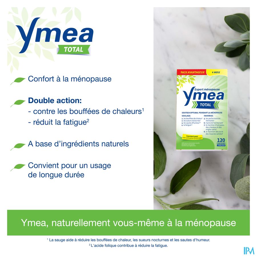 Ymea® Total 120 P. - Ménopause - Contre Bouffées De Chaleur & Fatigue