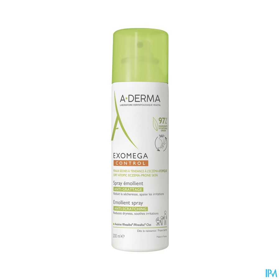 A-DERMA — EXOMEGA CONTROL — SPRAY ÉMOLLIENT anti-grattage - Peaux sèches à tendances atopique