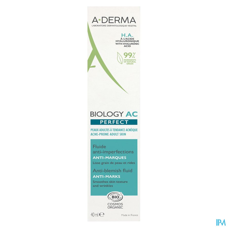 A-DERMA BIOLOGY AC PERFECT Fluide Anti-Imperfections  - Peaux adultes grasses à imperfections et à tendance acnéique