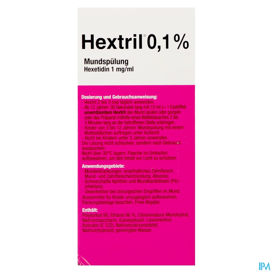 Hextril 0,1% Sol Bain Bouche 200ml