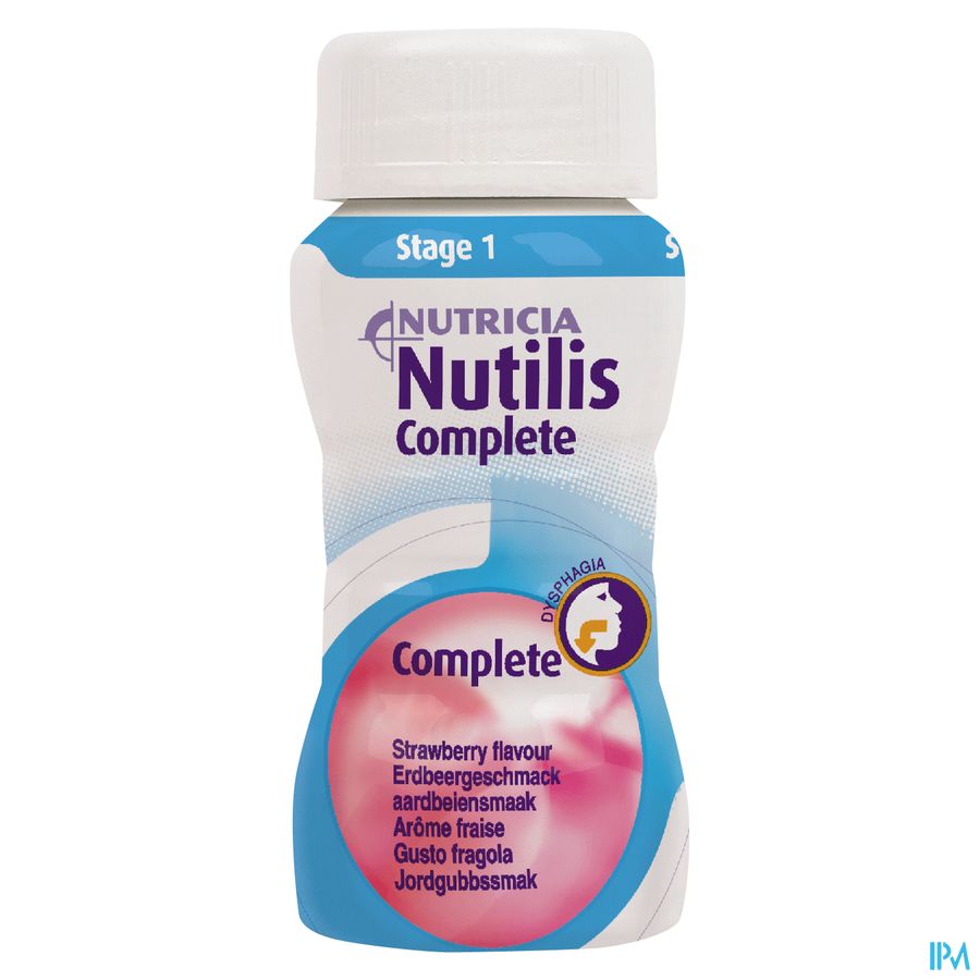 Nutilis Complete Stage 1 Goût Fraise Bouteilles 4x125ml