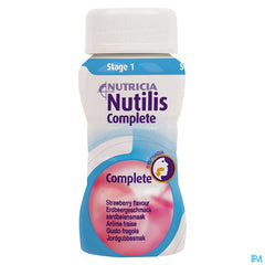 Nutilis Complete Stage 1 Goût Fraise Bouteilles 4x125ml