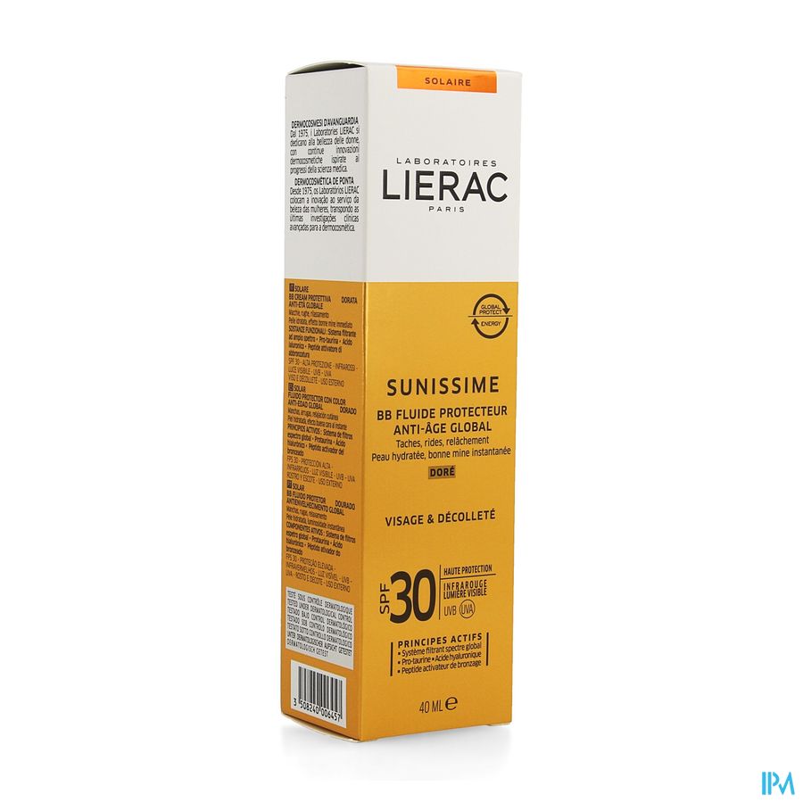 Lierac Sunissime Bb Fluid Dore Visage Ip30 Tb 40ml