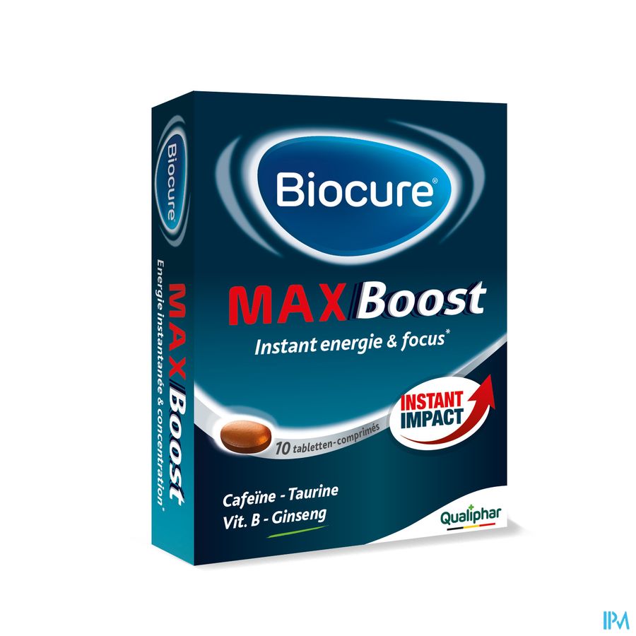 Biocure MAX Energie instantanée, concentration, vitamine - 10 comprimés