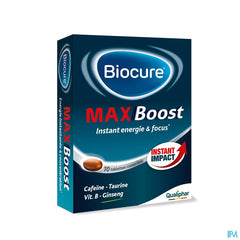 Biocure MAX Energie instantanée, concentration, vitamine - 10 comprimés